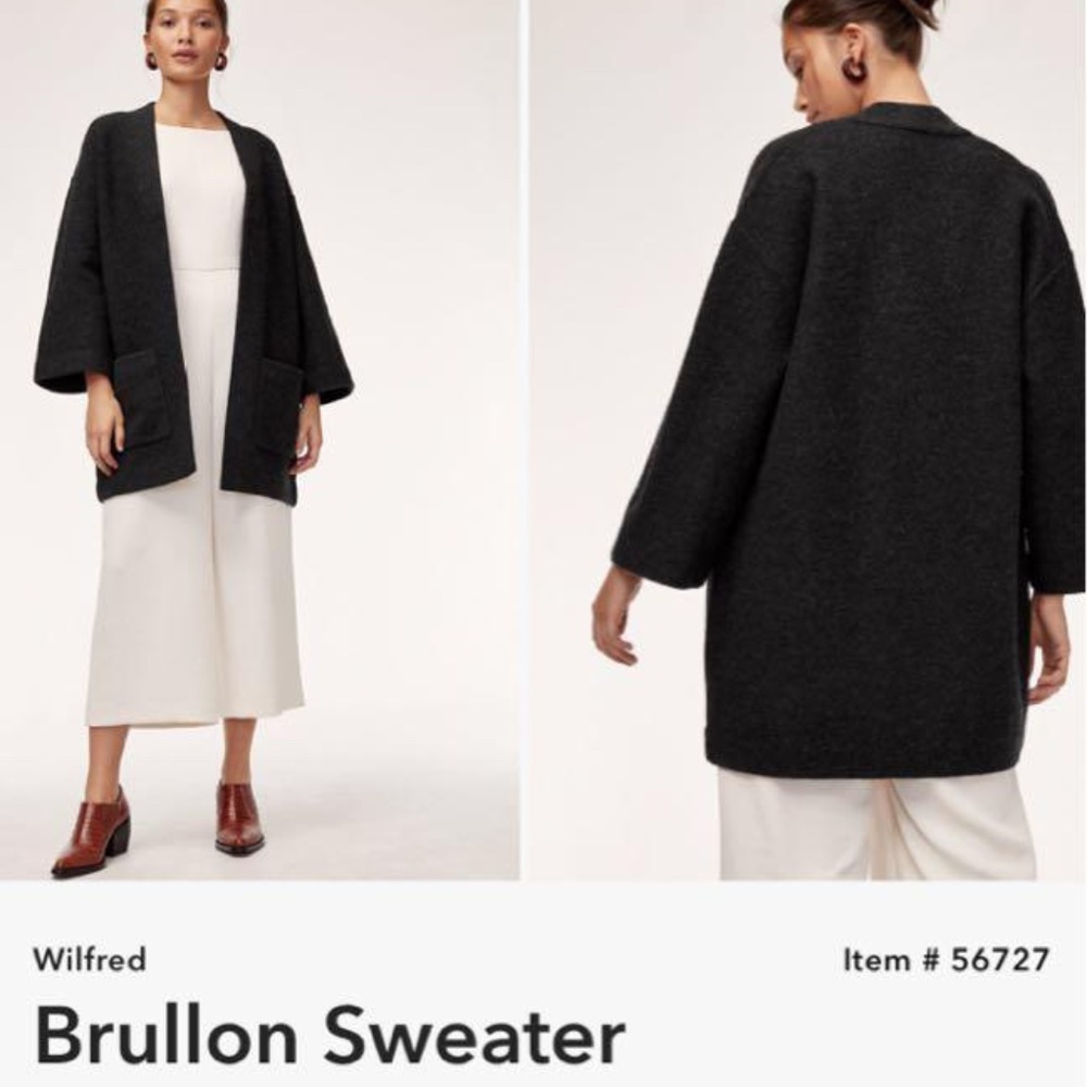 NWT Wilfred Black Brullon Sweater 100% Merino Wool